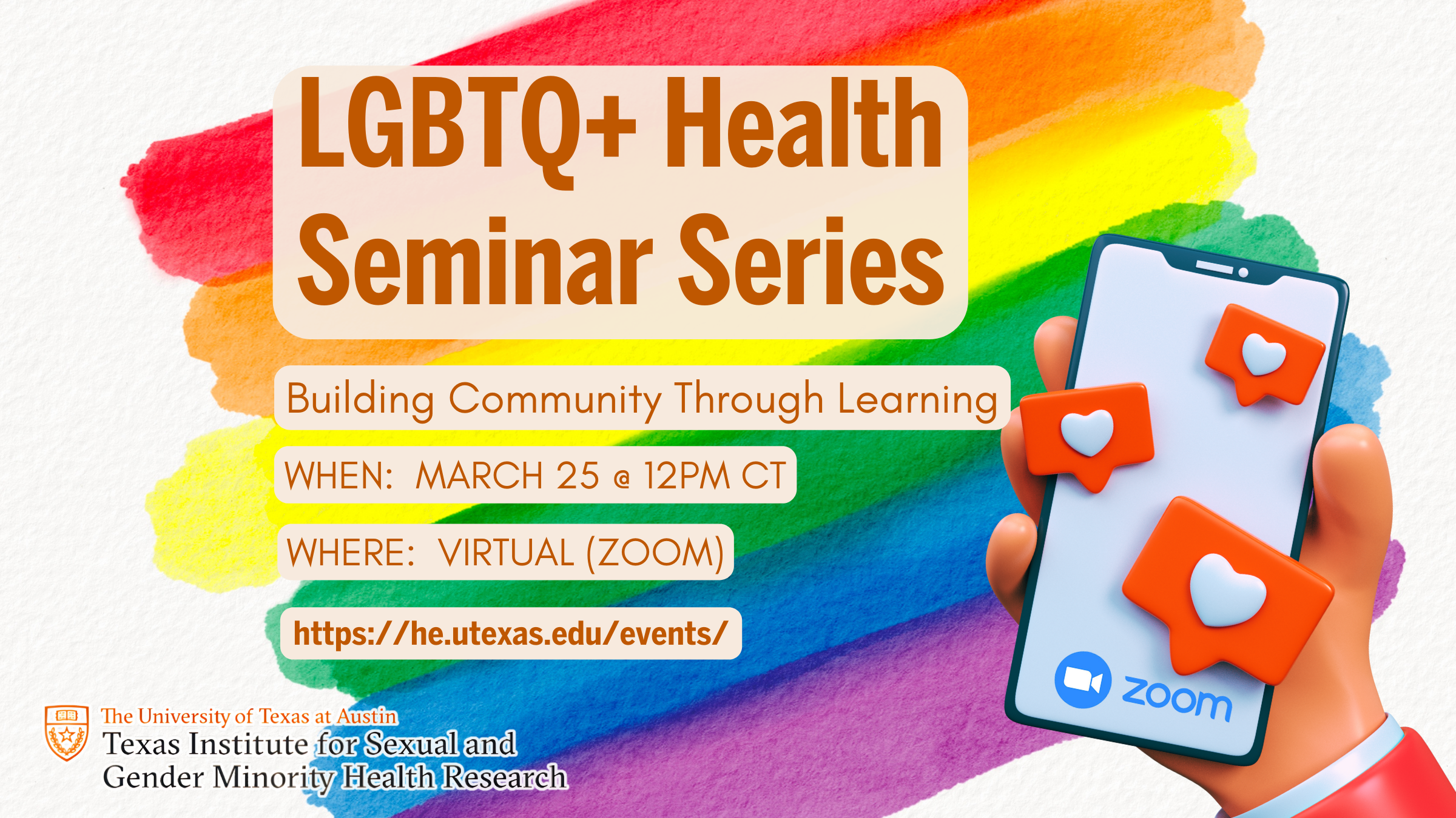 LGBTQ+ Health Seminar Series March 25 graphic